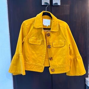 Mustard Cropped Anthro Jacket with Bell sleeves